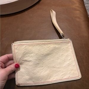 Henri Bendel Cream Textured Wristlet